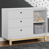 Poppy 3 Drawer Dresser with Cubbies, Bianca White/Natural - Dressers - 2 - thumbnail