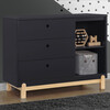 Poppy 3 Drawer Dresser with Cubbies, Midnight Grey/Natural - Dressers - 2