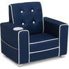 Chelsea Kids Upholstered Chair with Cup Holder, Blue - Kids Seating - 1 - thumbnail