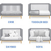 Poppy 4-in-1 Convertible Crib, Grey /Natural - Cribs - 4