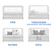 Sloane 4-in-1 Acrylic Convertible Crib Set, Bianca White/Melted Bronze - Cribs - 4 - thumbnail