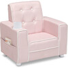 Chelsea Kids Upholstered Chair with Cup Holder, Light Pink - Kids Seating - 3