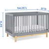 Poppy 4-in-1 Convertible Crib, Grey /Natural - Cribs - 5