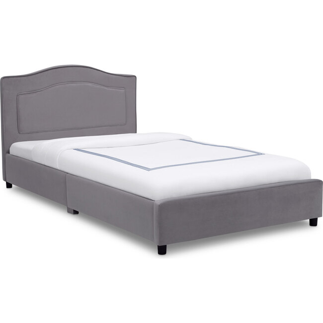 Upholstered Twin Bed, Grey - Beds - 1