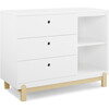 Poppy 3 Drawer Dresser with Cubbies, Bianca White/Natural - Dressers - 5
