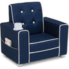 Chelsea Kids Upholstered Chair with Cup Holder, Blue - Kids Seating - 3