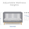Poppy 4-in-1 Convertible Crib, Grey /Natural - Cribs - 6