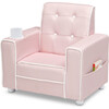 Chelsea Kids Upholstered Chair with Cup Holder, Light Pink - Kids Seating - 4