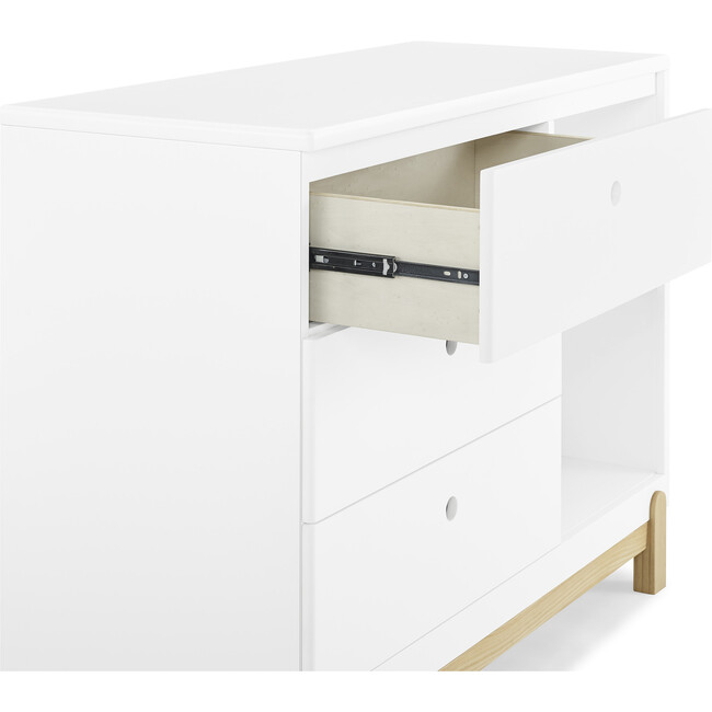 Poppy 3 Drawer Dresser with Cubbies, Bianca White/Natural - Dressers - 6