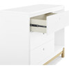Poppy 3 Drawer Dresser with Cubbies, Bianca White/Natural - Dressers - 6