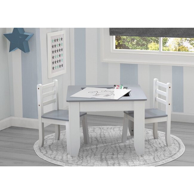 Chelsea Wood Table & Chair Set, Grey/White - Play Tables - 2