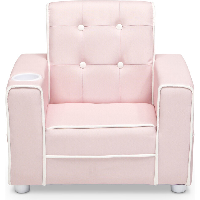 Chelsea Kids Upholstered Chair with Cup Holder, Light Pink - Kids Seating - 5