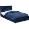 Upholstered Twin Bed, Blue - Beds - 1 - thumbnail