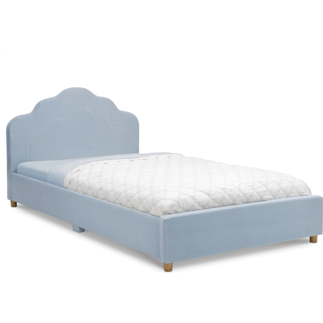 Upholstered Twin Bed, Seafoam Blue