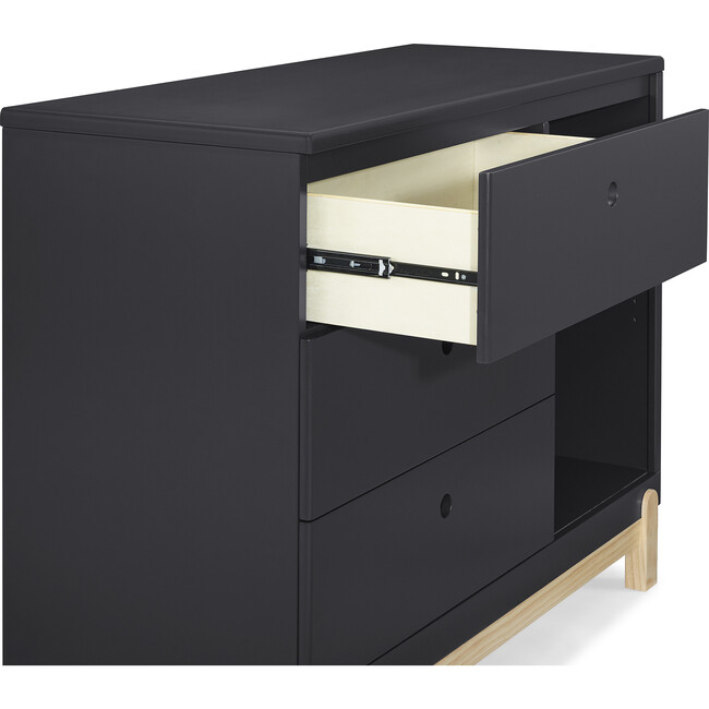 Poppy 3 Drawer Dresser with Cubbies, Midnight Grey/Natural - Dressers - 6