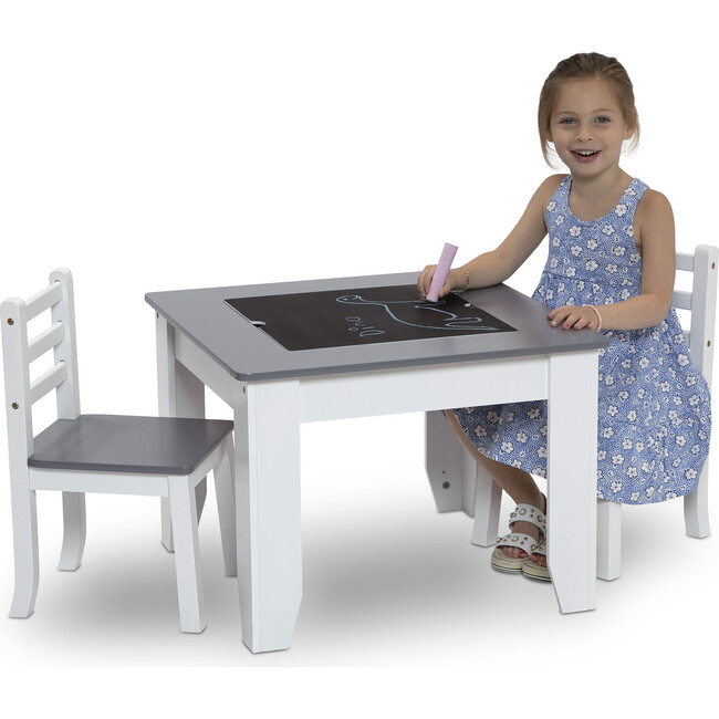 Chelsea Wood Table & Chair Set, Grey/White - Play Tables - 3