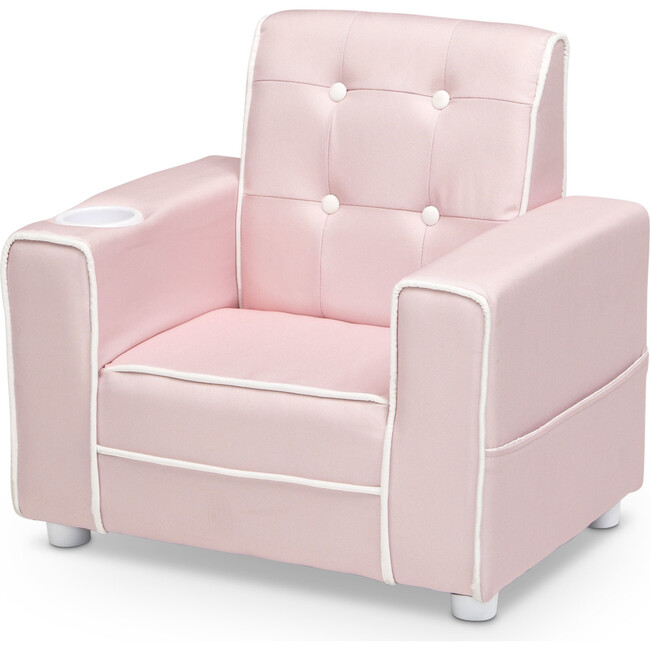 Chelsea Kids Upholstered Chair with Cup Holder, Light Pink - Kids Seating - 6