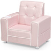 Chelsea Kids Upholstered Chair with Cup Holder, Light Pink - Kids Seating - 6