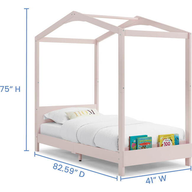 Poppy House Twin Bed, Blush Pink - Beds - 6