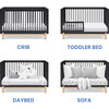 Poppy 4-in-1 Convertible Crib, Midnight Grey/Natural - Cribs - 4