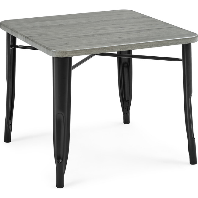 Bistro Table, Black Metal/Grey Barnboard