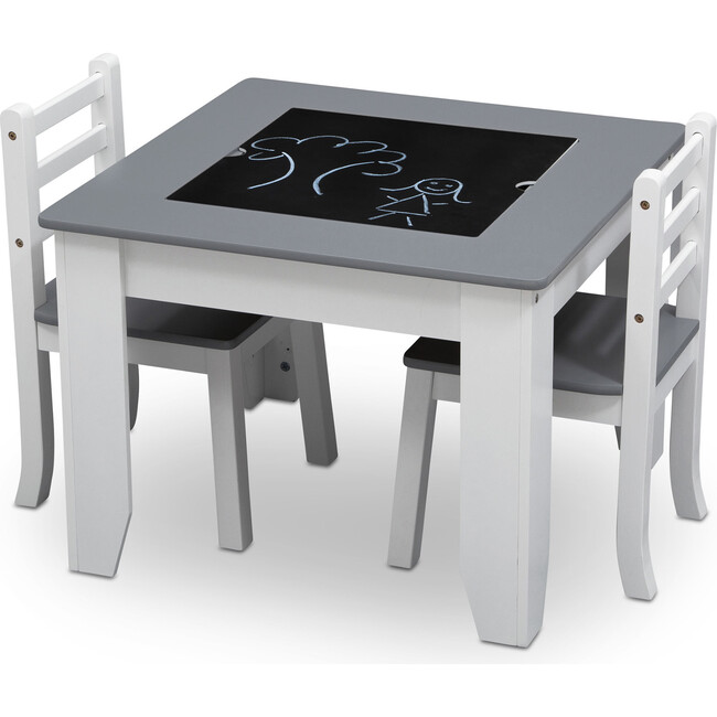 Chelsea Wood Table & Chair Set, Grey/White - Play Tables - 4