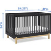 Poppy 4-in-1 Convertible Crib, Midnight Grey/Natural - Cribs - 5 - thumbnail
