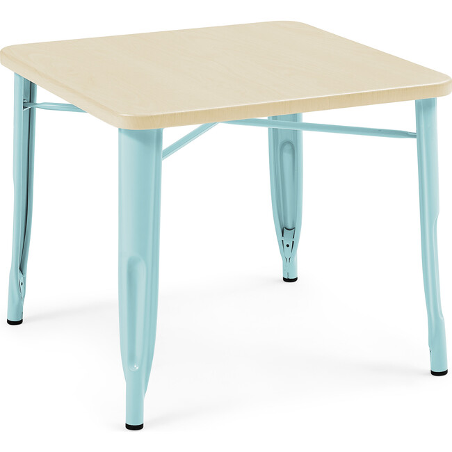Bistro Table, Eggshell Metal/Natural Birch