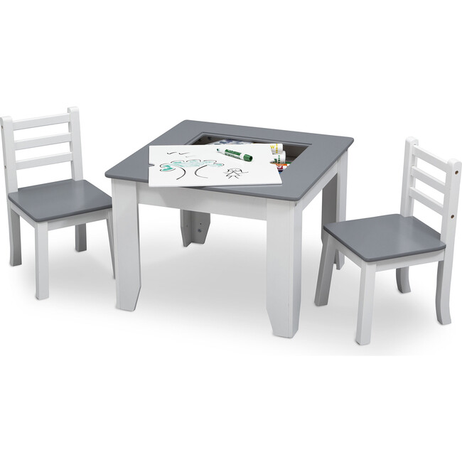 Chelsea Wood Table & Chair Set, Grey/White - Play Tables - 5
