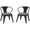 Set of 2 Bistro Chairs, Black Metal/Grey Barnboard - Kids Seating - 1 - thumbnail