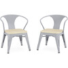 Set of 2 Bistro Chairs, Grey Metal/Natural Birch - Kids Seating - 1 - thumbnail
