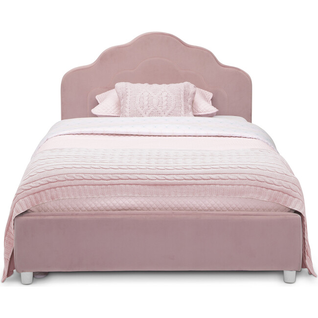 Upholstered Twin Bed, Rose Pink - Beds - 4