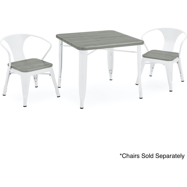 Bistro Table, White Metal/Grey Barnboard - Play Tables - 5