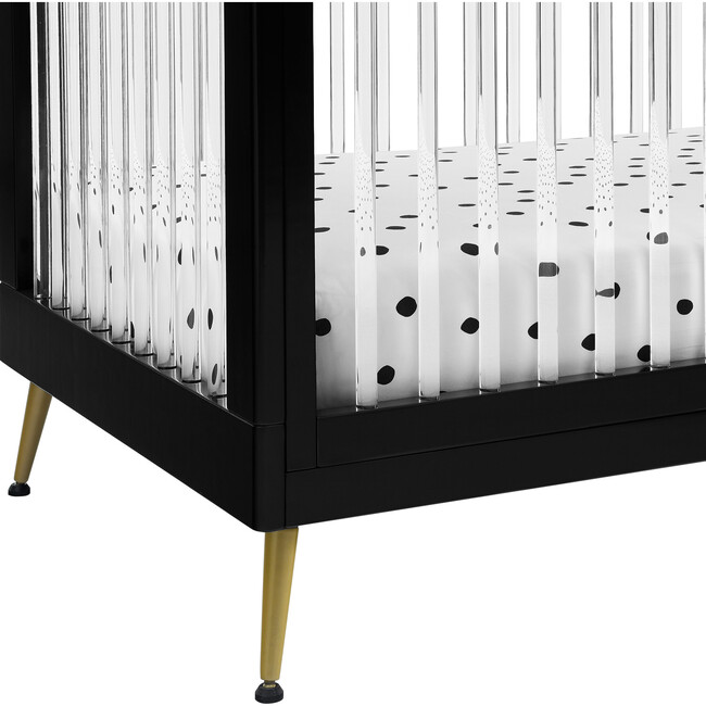 Sloane 4-in-1 Acrylic Convertible Crib Set, Black/Melted Bronze - Cribs - 5