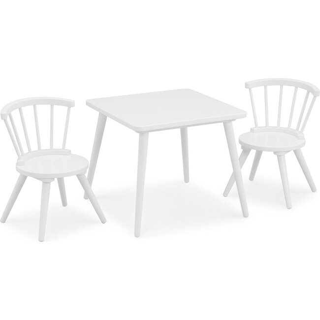 Windsor Kids Wood Table & Chair Set, Bianca White