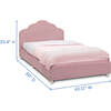 Upholstered Twin Bed, Rose Pink - Beds - 6