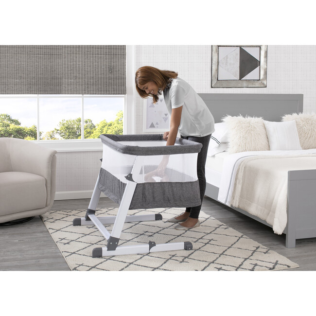 Room2Grow Newborn Bassinet to Infant Sleeper, Grey Tweed - Bassinets - 2