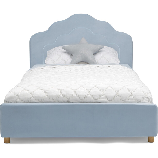 Upholstered Twin Bed, Seafoam Blue - Beds - 4
