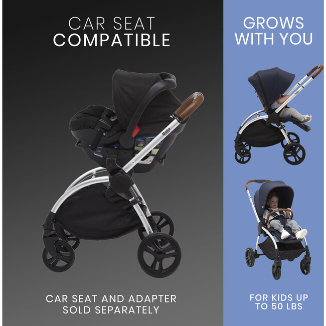 Revolve Reversible Stroller, Navy - Single Strollers - 4