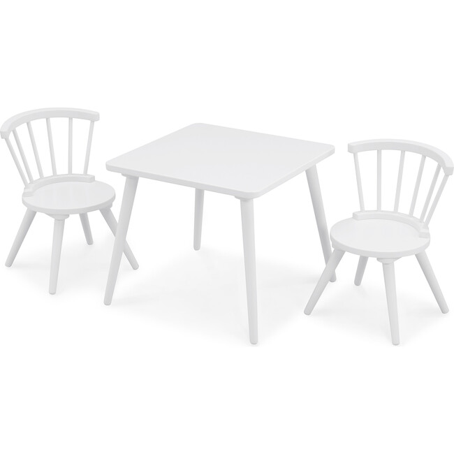 Windsor Kids Wood Table & Chair Set, Bianca White - Play Tables - 3