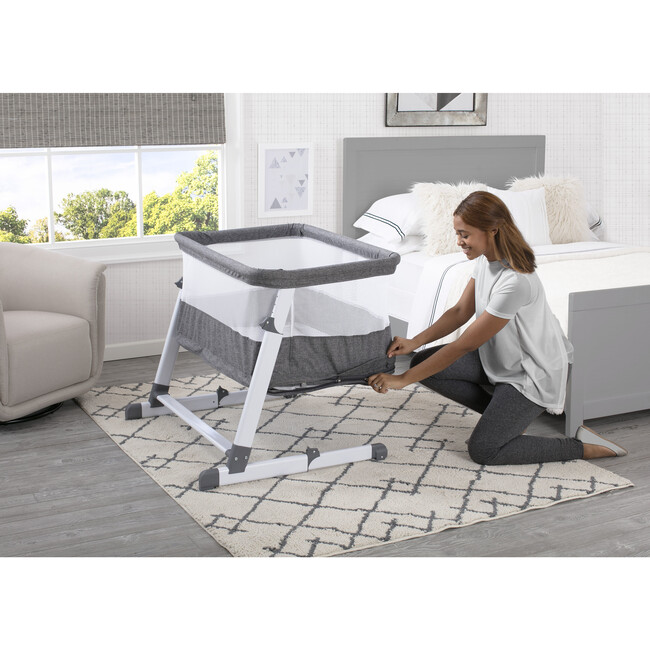 Room2Grow Newborn Bassinet to Infant Sleeper, Grey Tweed - Bassinets - 4