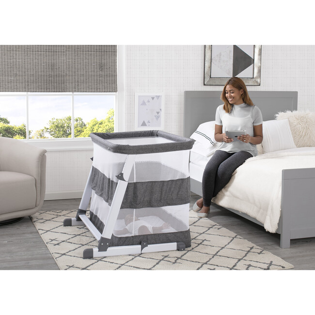 Room2Grow Newborn Bassinet to Infant Sleeper, Grey Tweed - Bassinets - 5