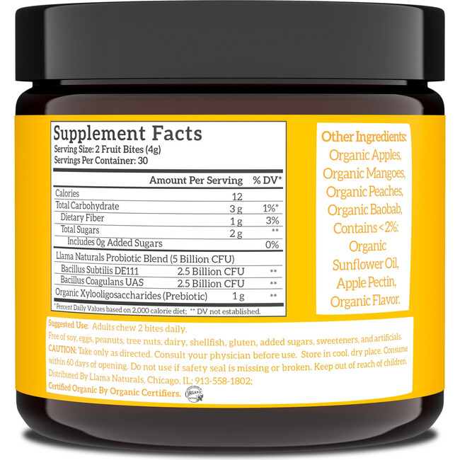 Adult Whole Fruit Pre & Probiotic Gummies, Peach Mango - Supplements & Vitamins - 4
