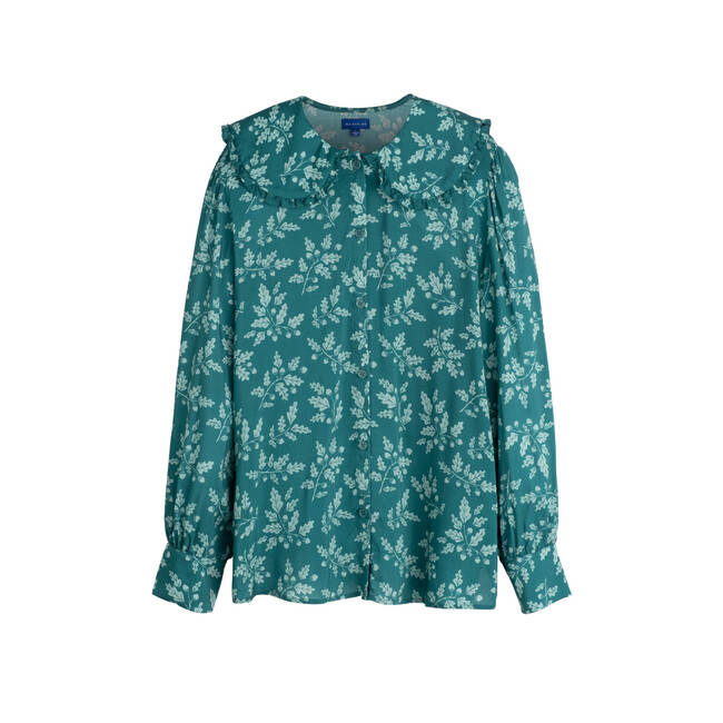 Isobel Womens Collared Top, Forrest Acorns