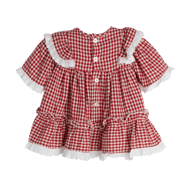 Baby Ellery Ruffle Dress, Red Plaid