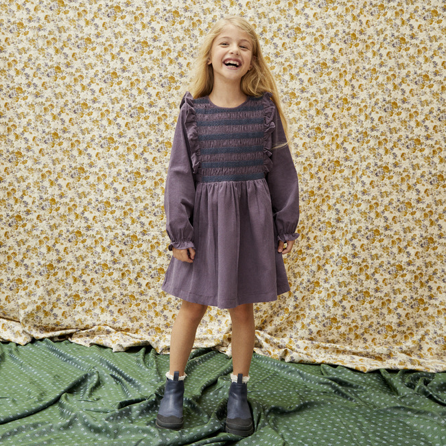 Alexandra Dress, Dusty Purple Mini Cord