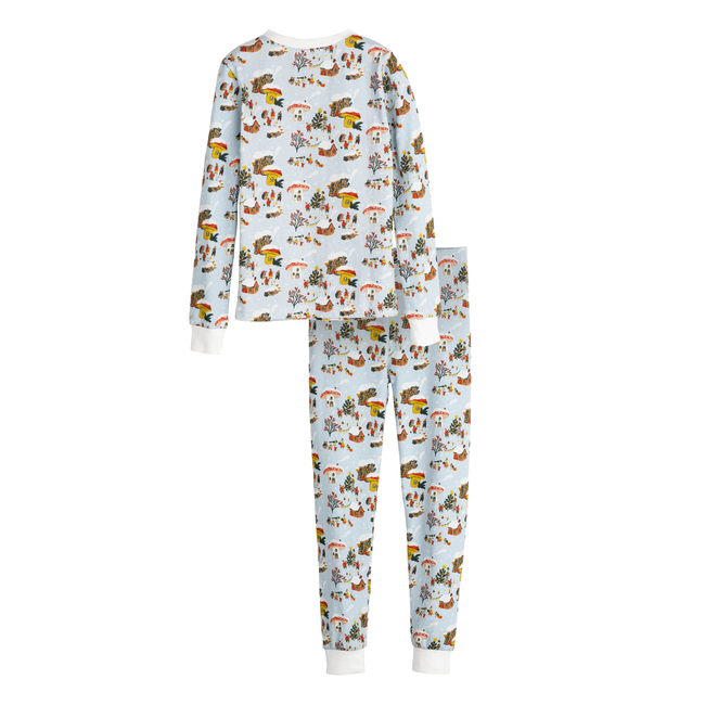 Taylor Holiday Long Sleeve Pajama Set, Winter Mushroom Village