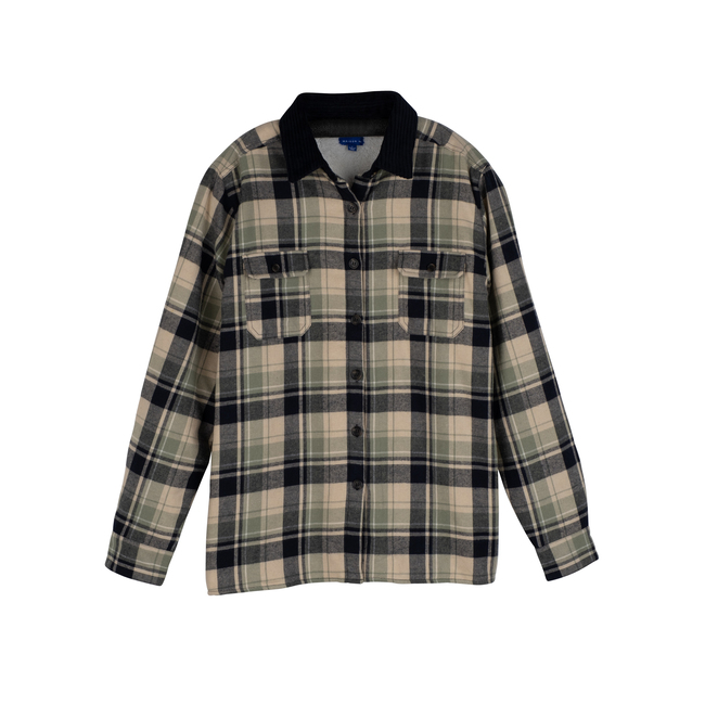 Women's Marcella Sherpa Overshirt, Sage Multi - Jackets - 1