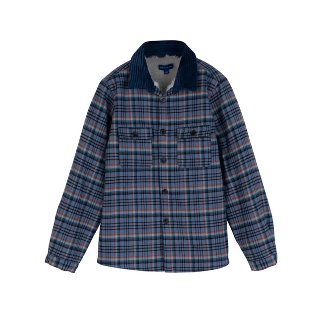 Sam Sherpa Shirt, Blue Colorful Plaid