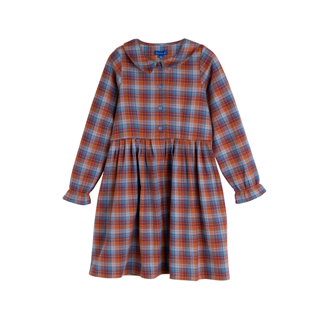 Emma Collared Dress, Peacock Blue Multi
